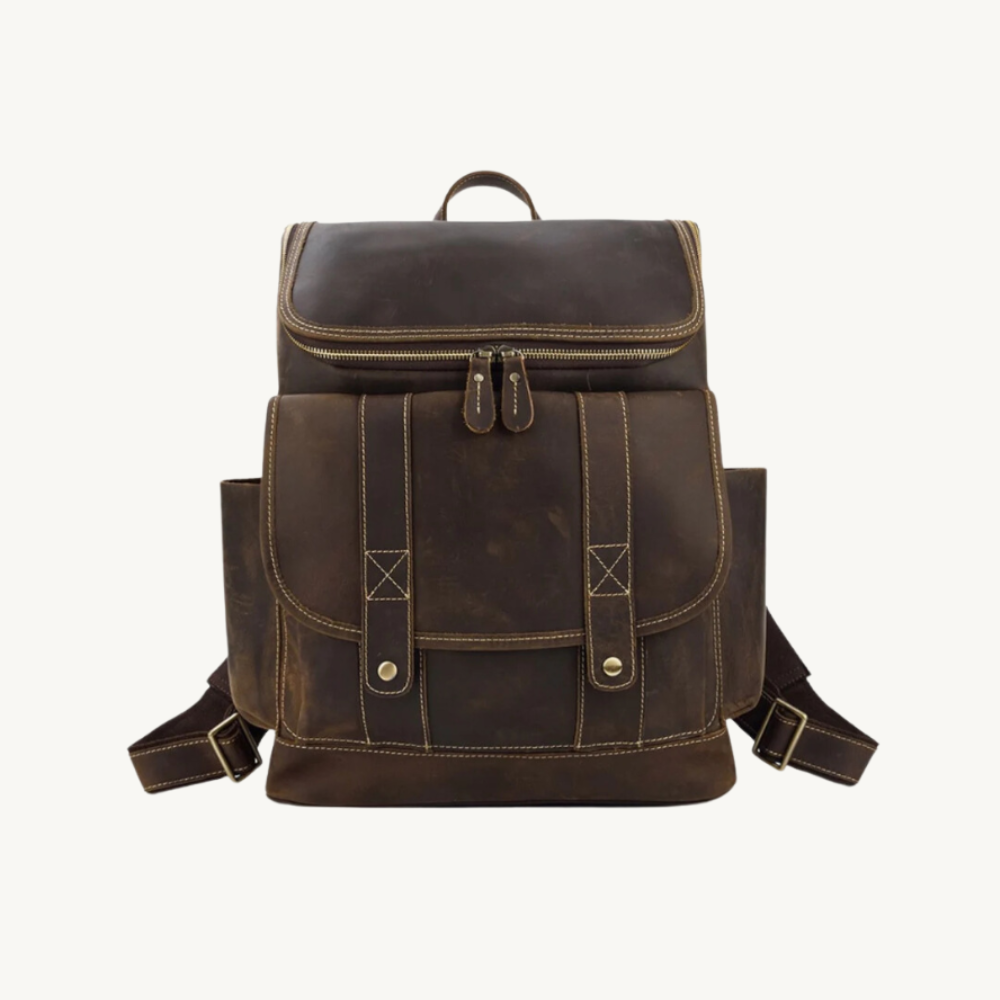 Brown Dapper Voyage Leather Backpack