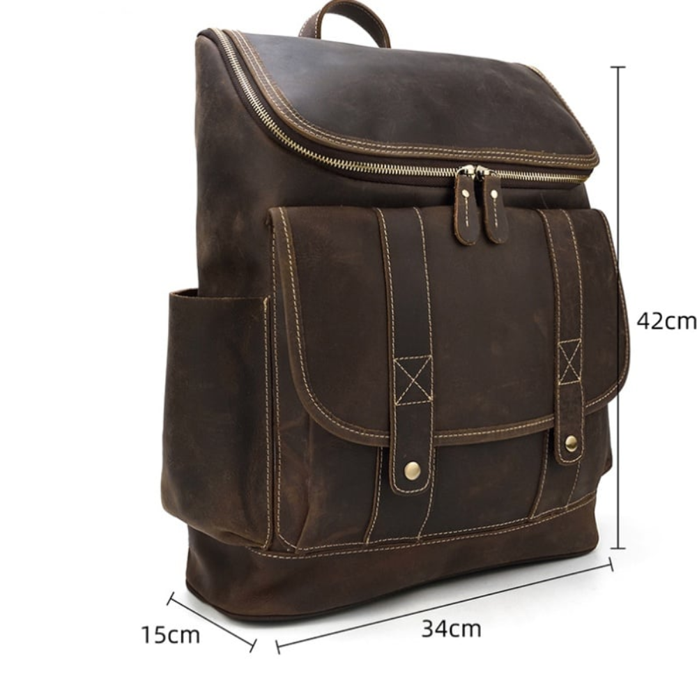Brown Dapper Voyage Leather Backpack