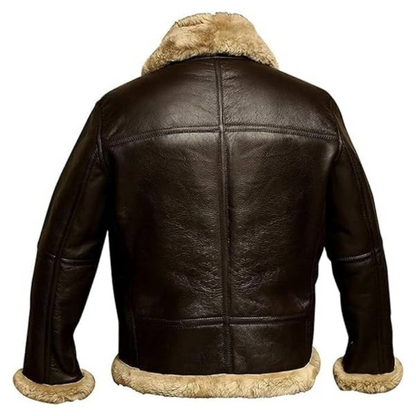 Brown Faux Fur Aviator Jacket