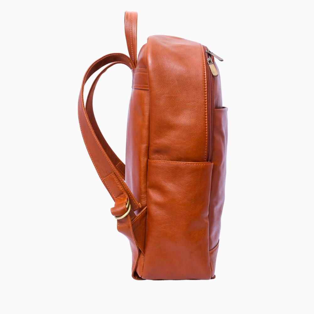 Brown Flex Leather Backpack