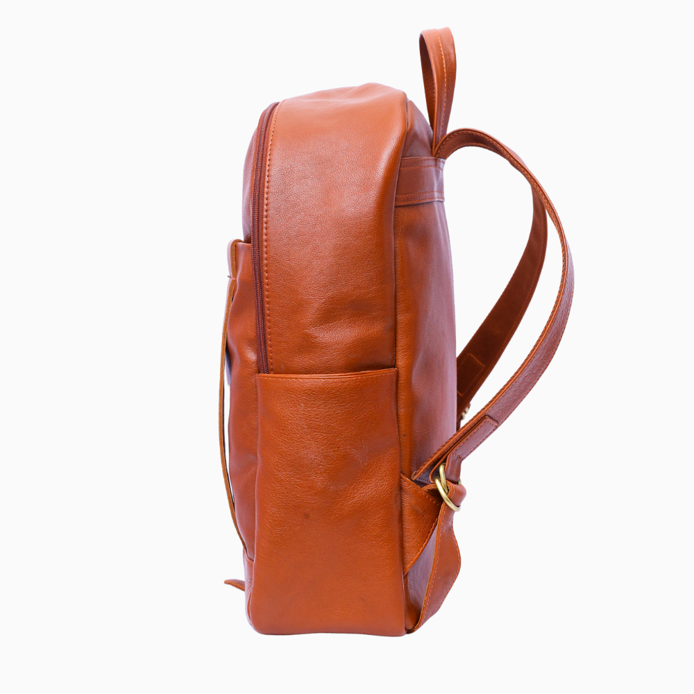 Brown Flex Leather Backpack
