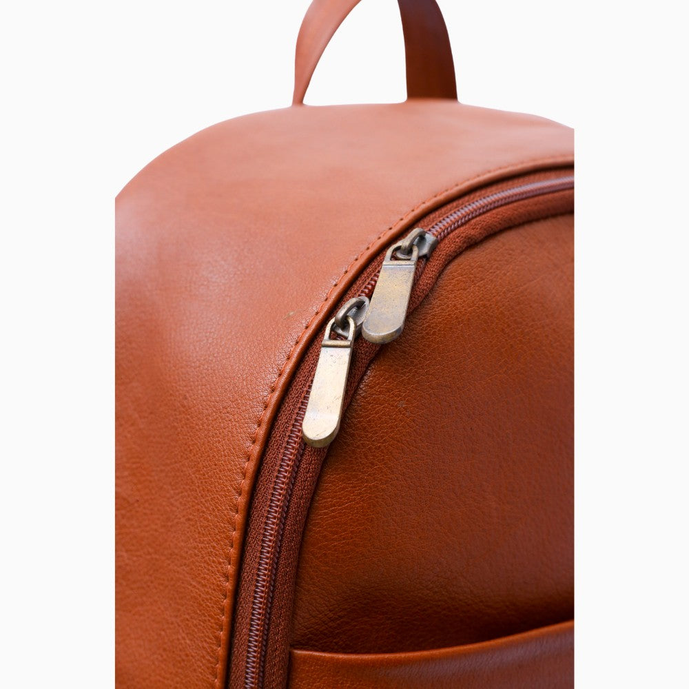 Brown Flex Leather Backpack
