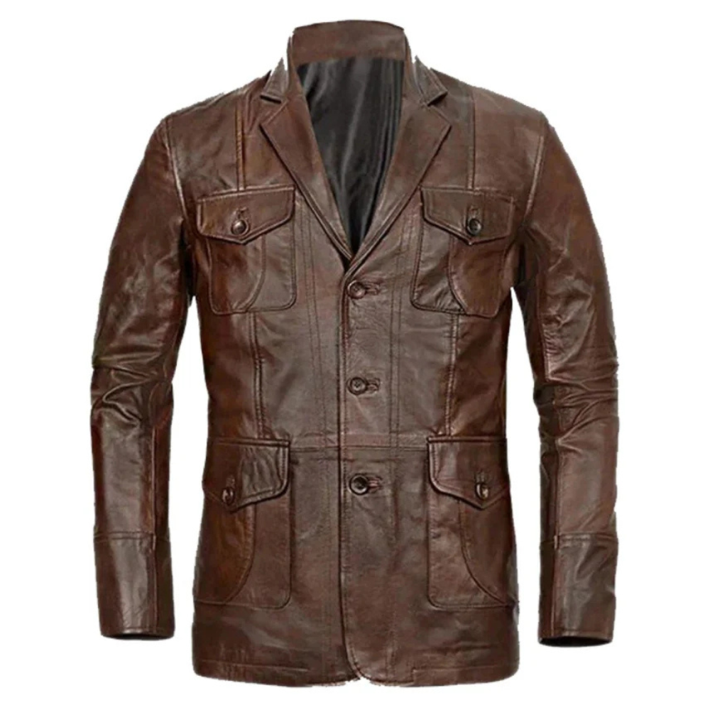 Brown Gallant Leather Blazer