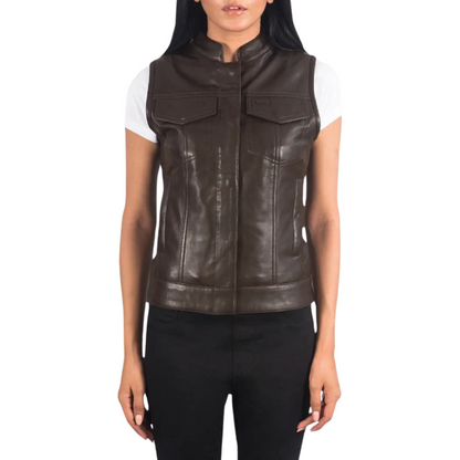 Brown Grit & Grace Leather Vest