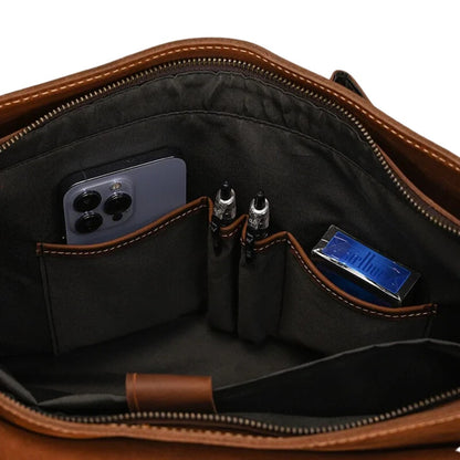 Brown Loop Leather Briefcase