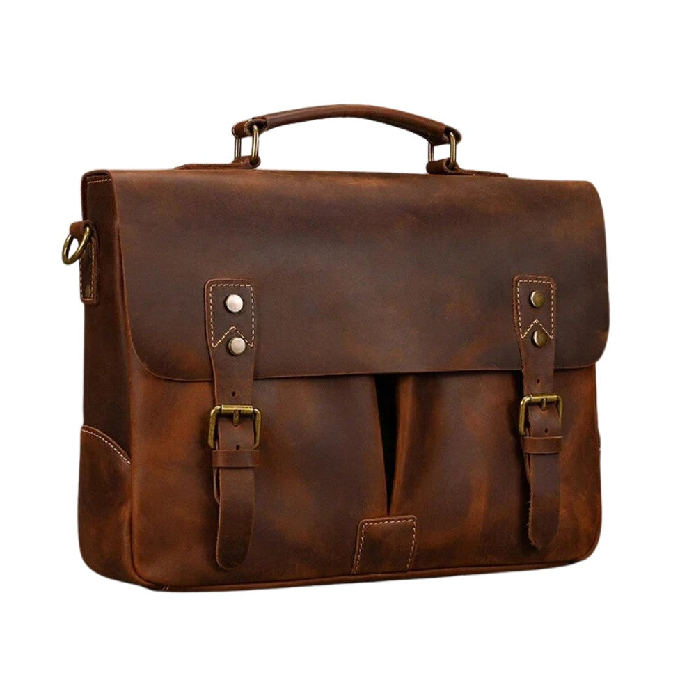 Brown Loop Leather Briefcase