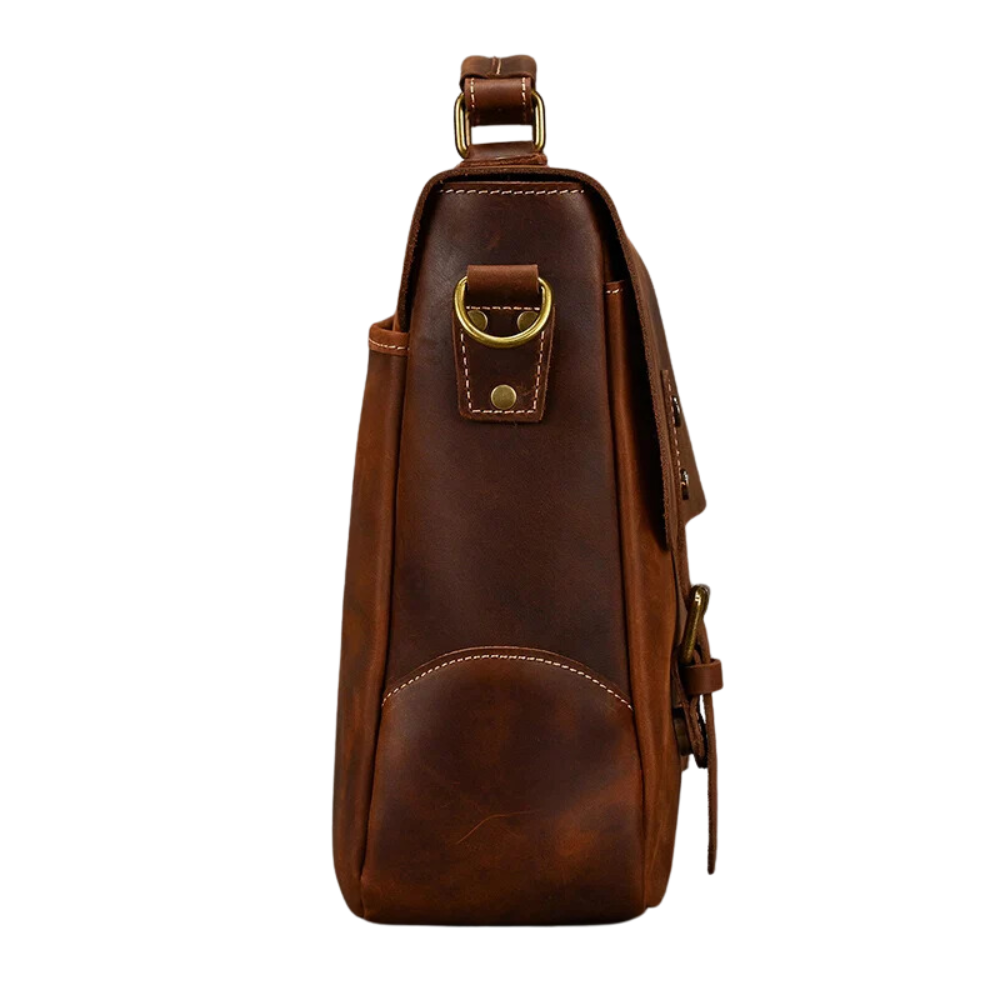Brown Loop Leather Briefcase