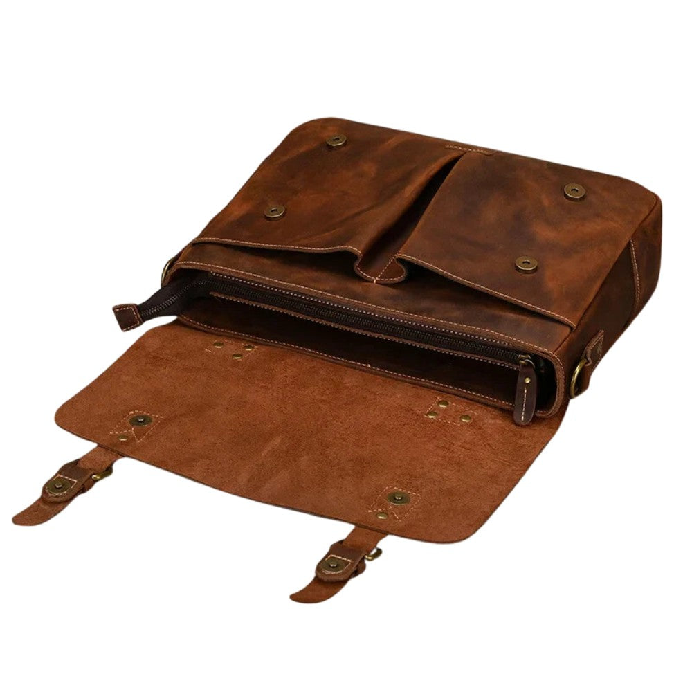 Brown Loop Leather Briefcase