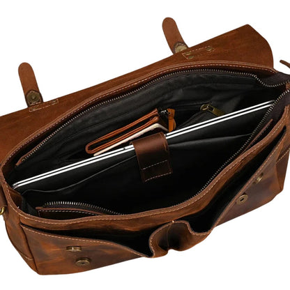 Brown Loop Leather Briefcase