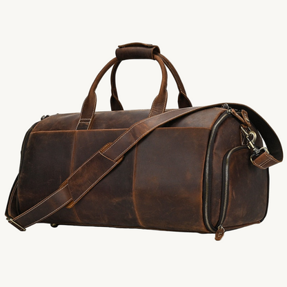 Brown Realm Leather Duffel Bag