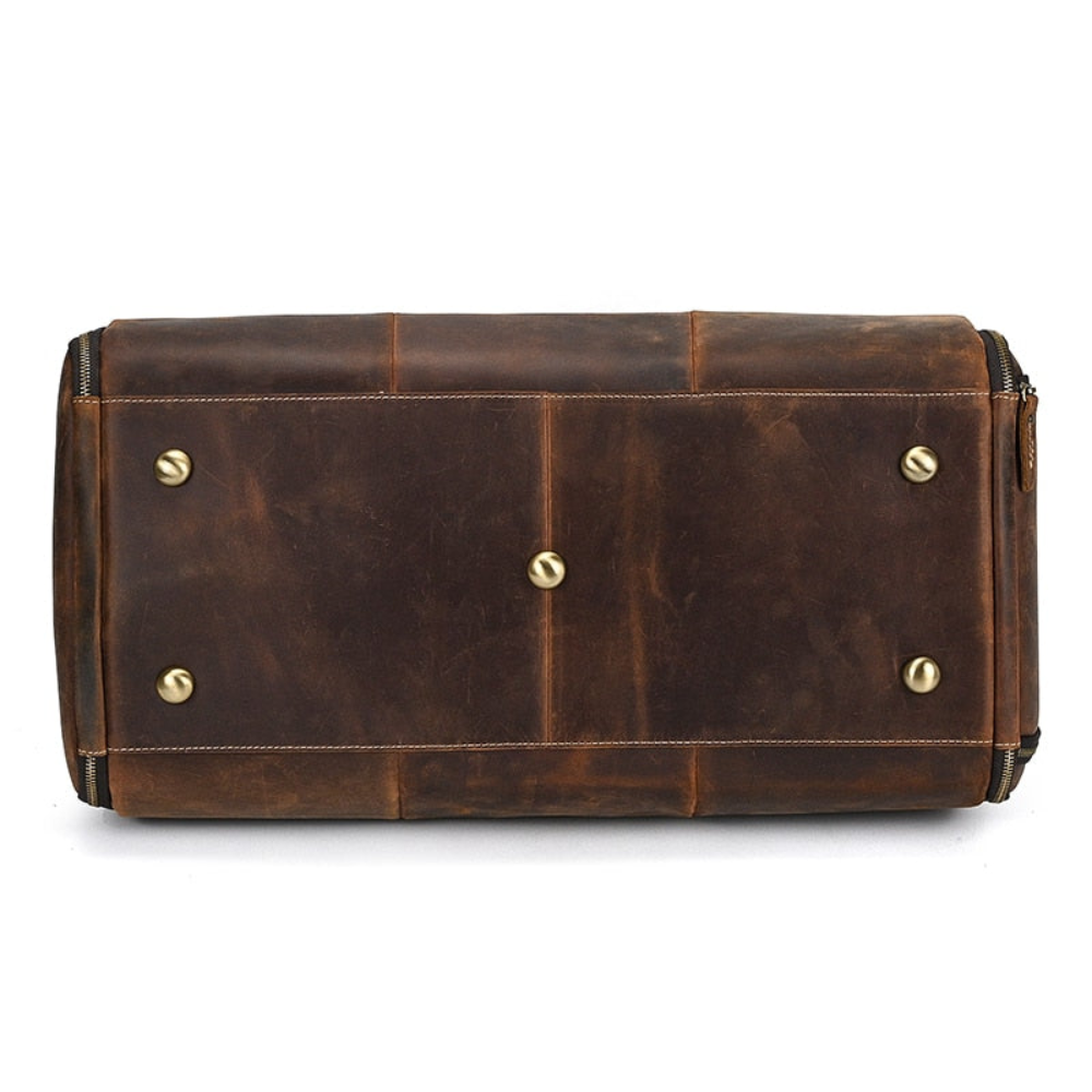 Brown Realm Leather Duffel Bag