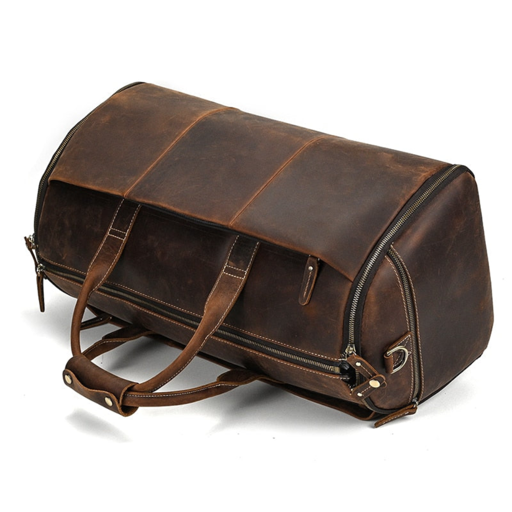 Brown Realm Leather Duffel Bag