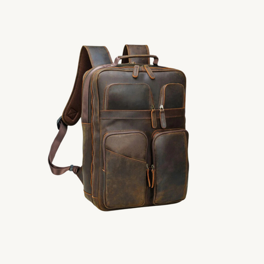 Brown Travel Leather Backpack