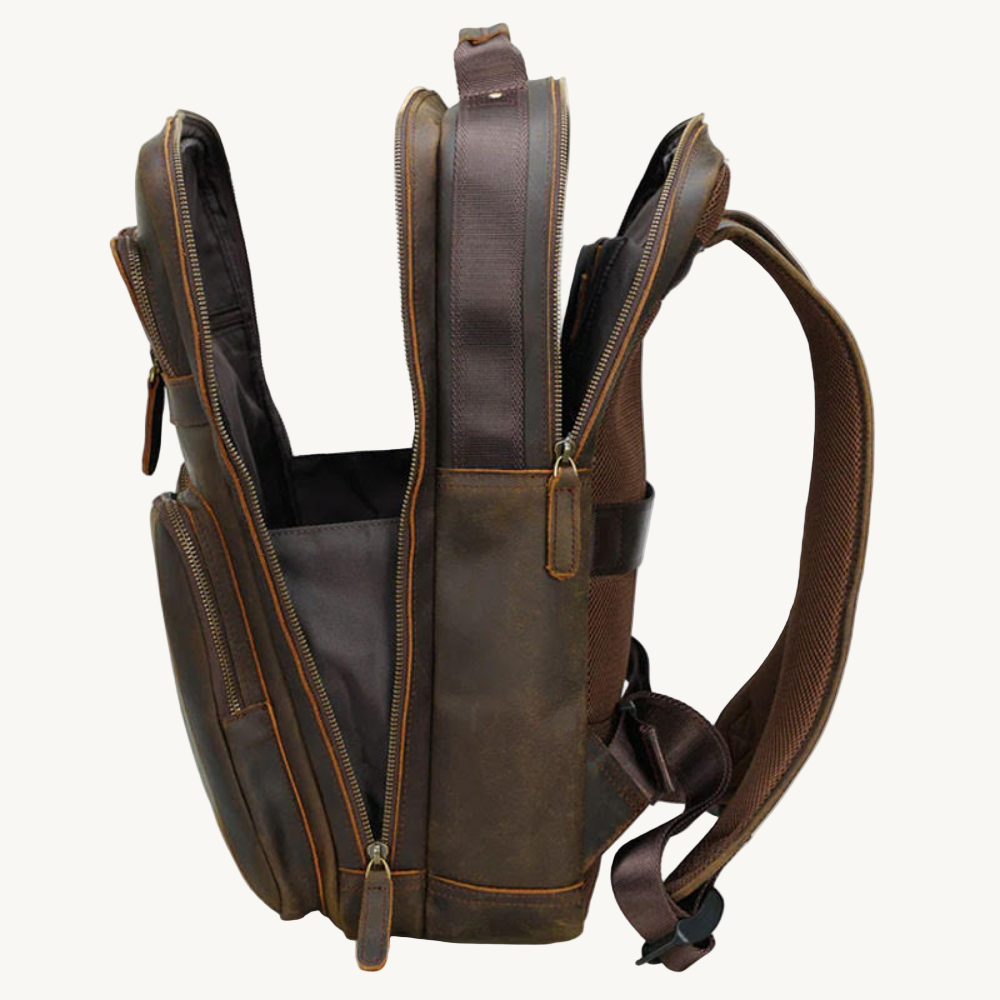 Brown Travel Leather Backpack