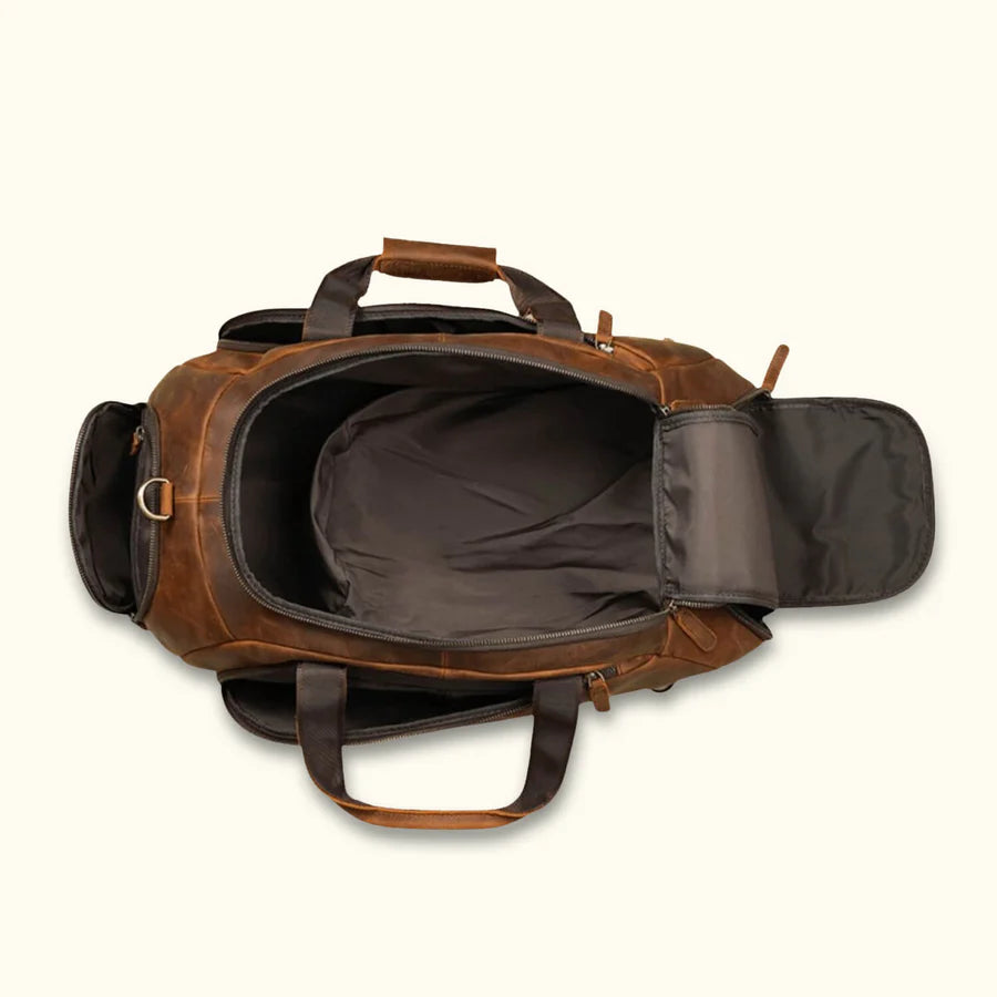 Brown Trove Leather Duffel Bag