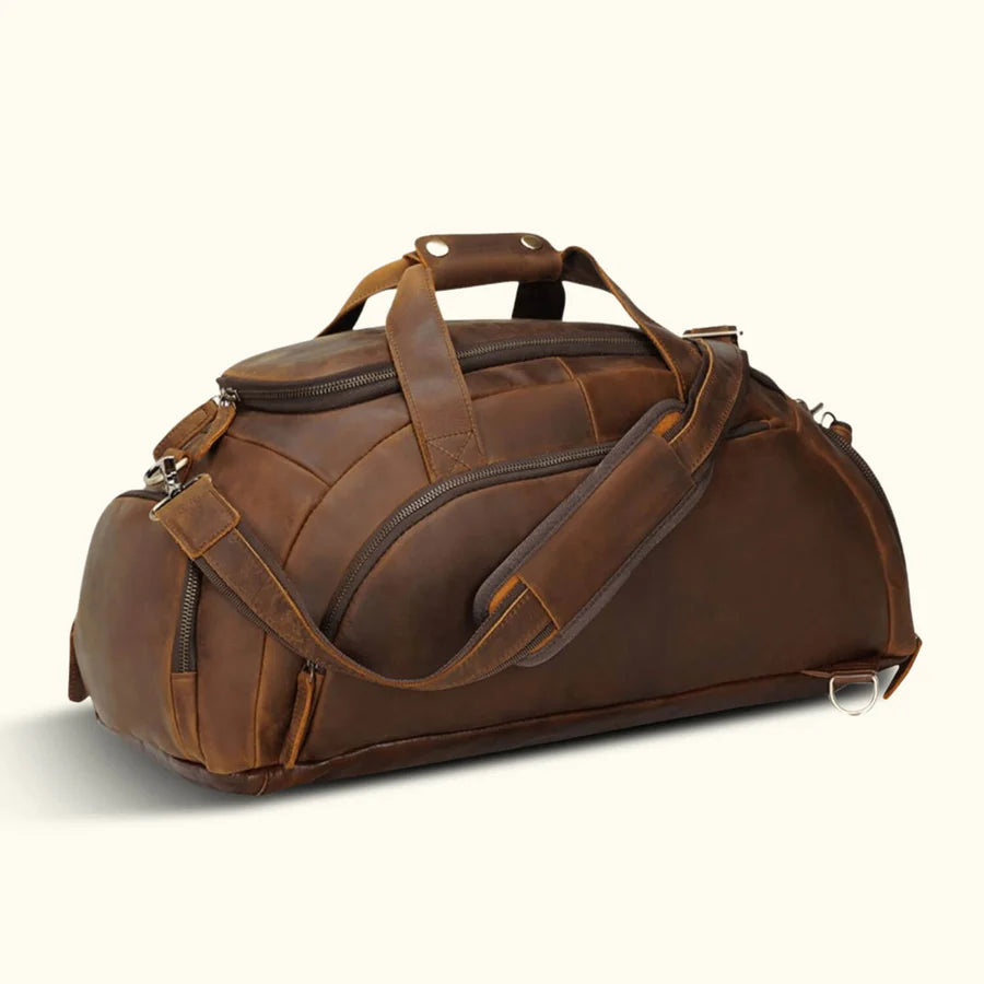 Brown Trove Leather Duffel Bag
