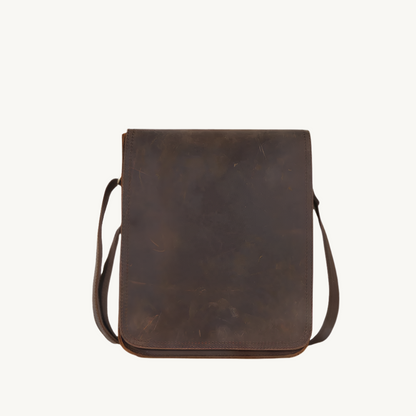 Brown Vintage Crazy Horse Leather Messenger Bag for 9.7 iPad