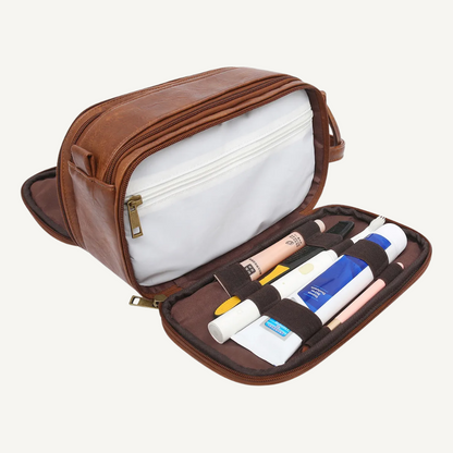 Brown Vintage Leather Dopp Kit