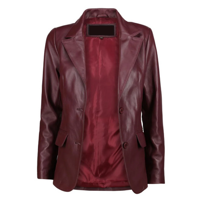 Burgundy Opal Leather Blazer