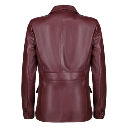 Burgundy Opal Leather Blazer