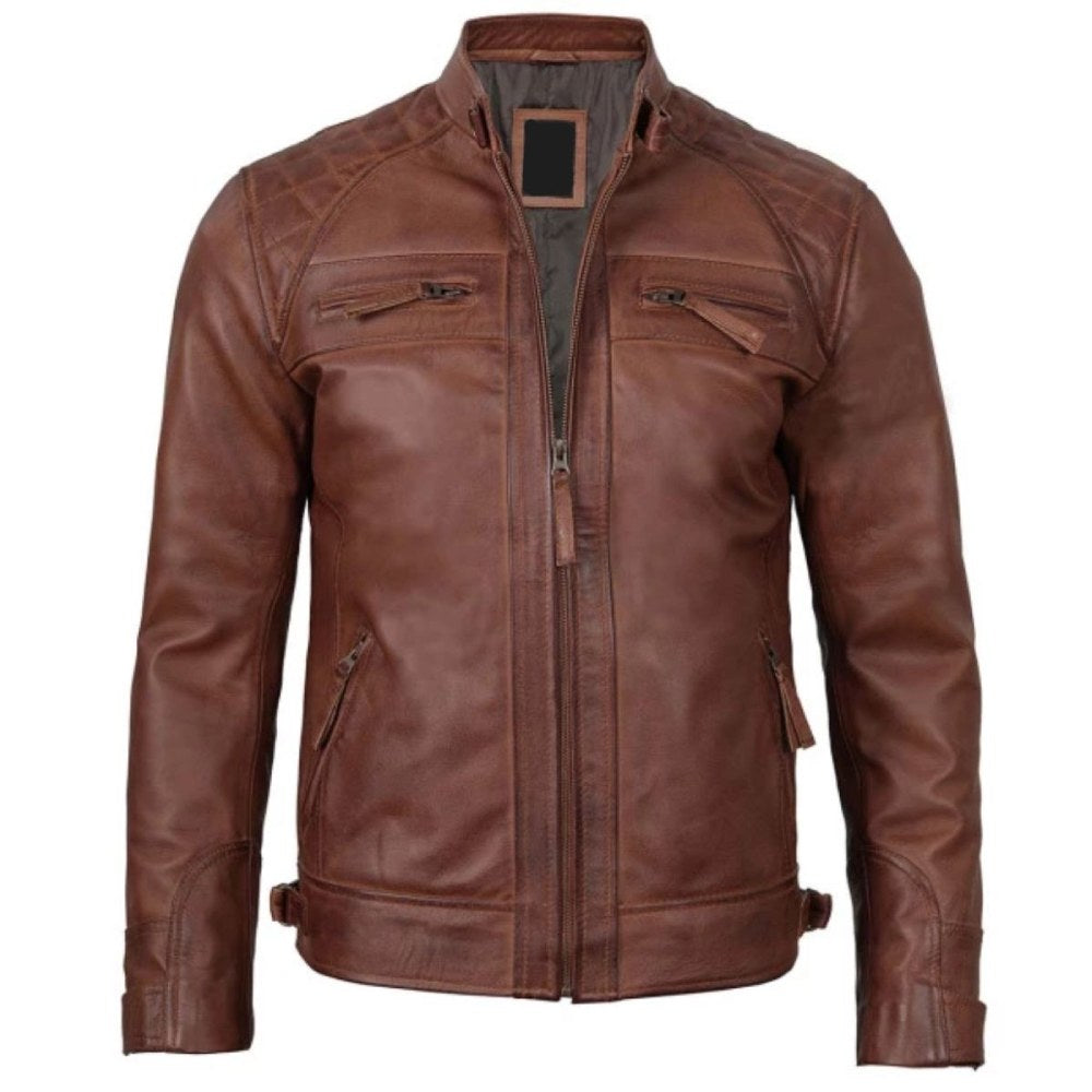 Café Brown Explorer Biker Jacket