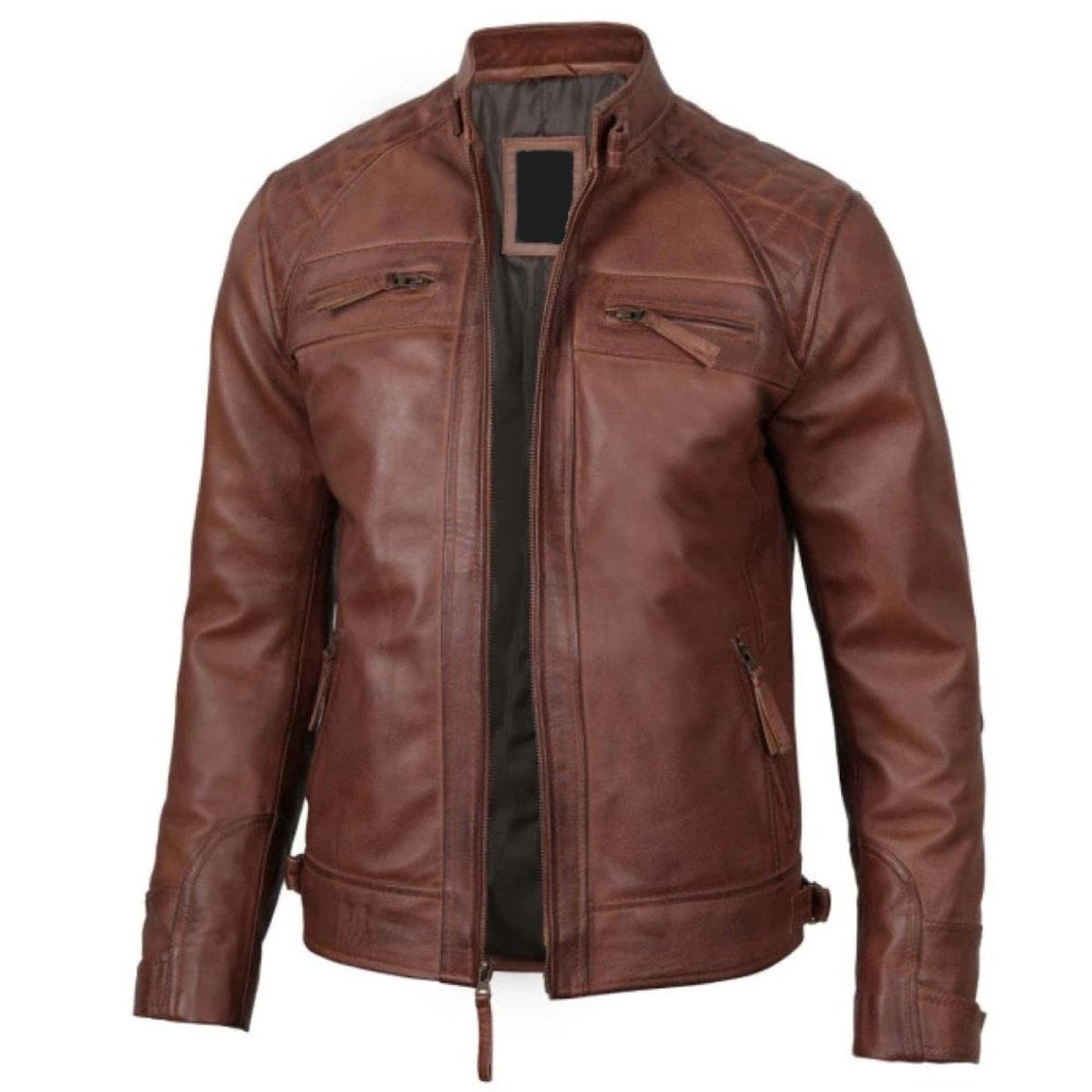 Café Brown Explorer Biker Jacket