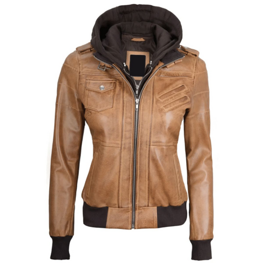 Camel Brown Elysian Hooded Jacket