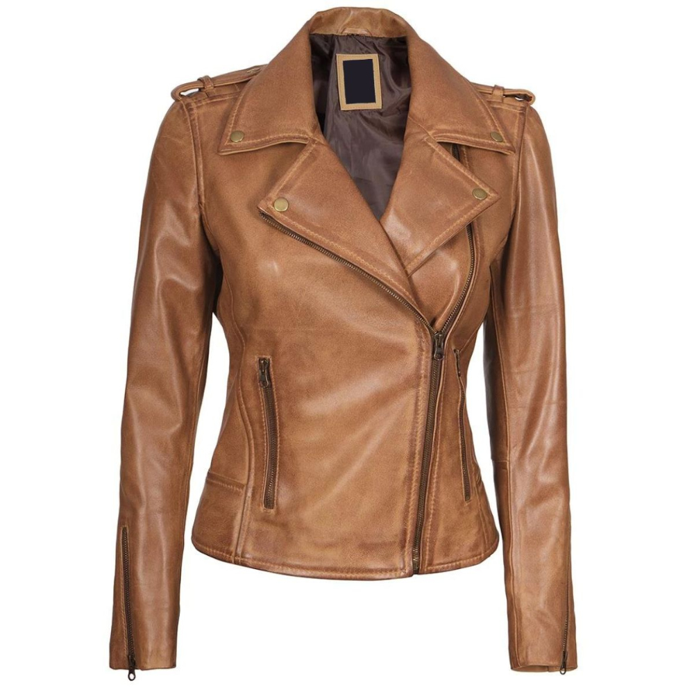 Camel Brown Solstice Biker Jacket
