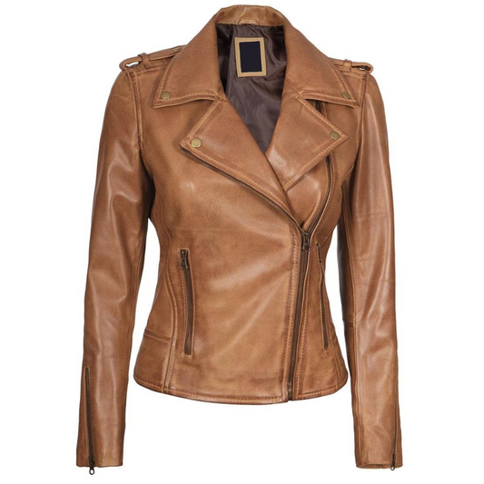 Camel Brown Solstice Biker Jacket