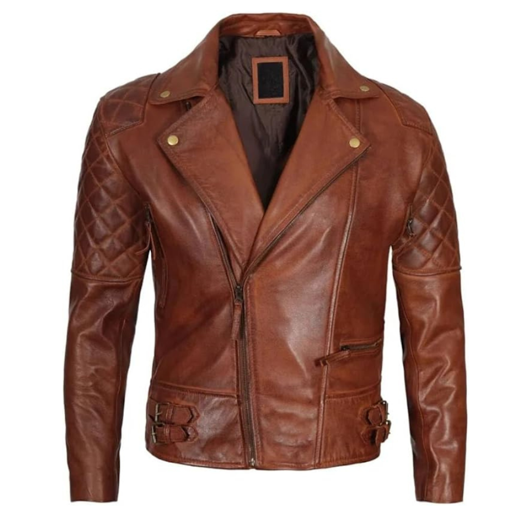 Classic Vintage Brown Biker Jacket