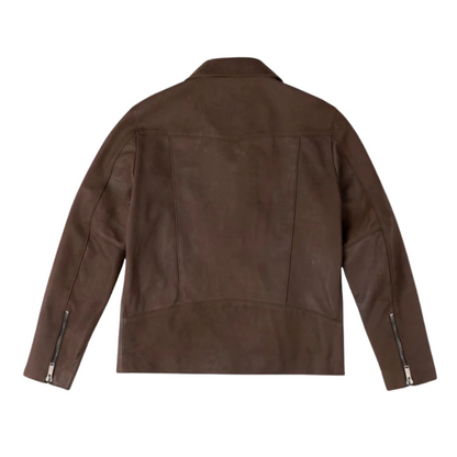 Classic Brown Lambskin Leather Jacket