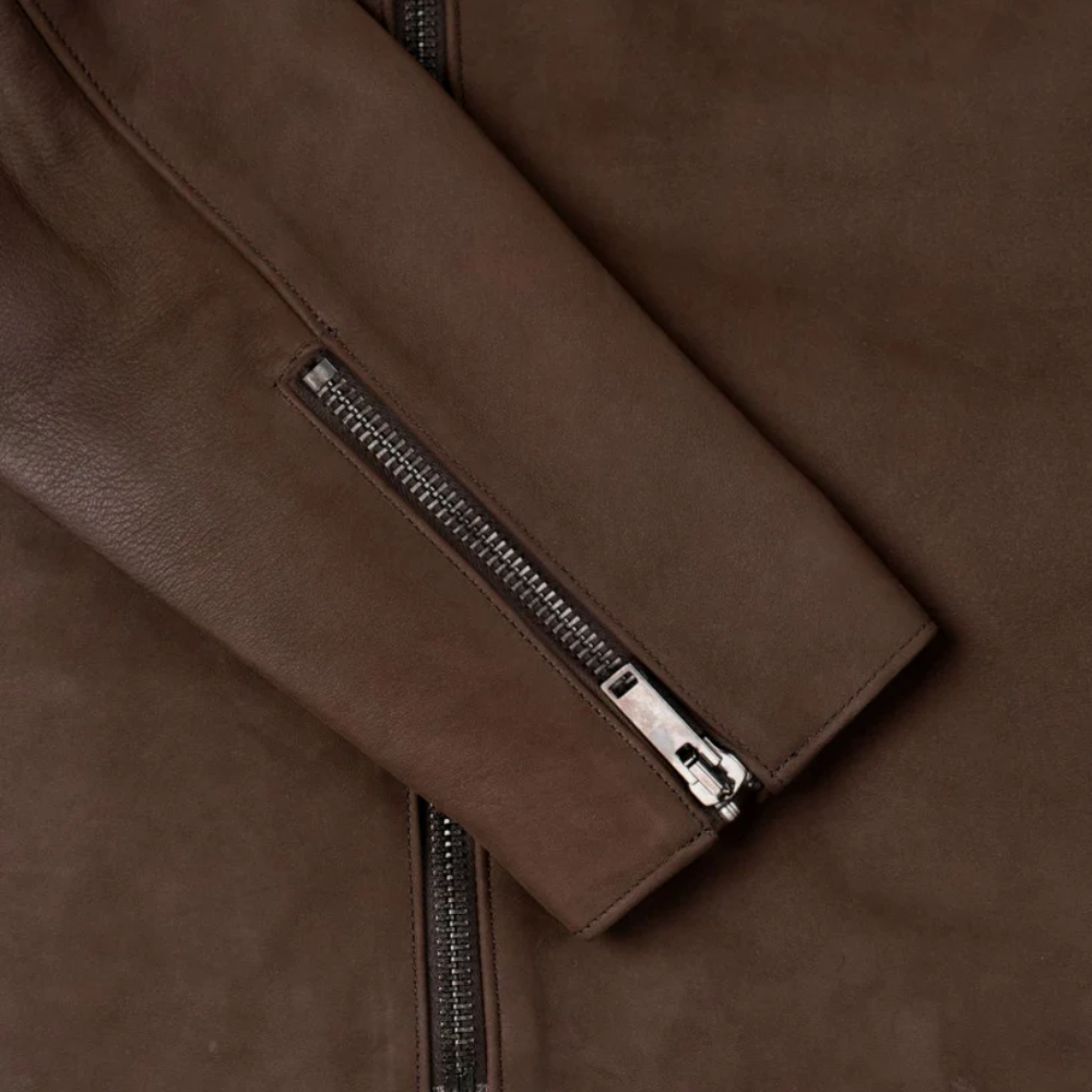 Classic Brown Lambskin Leather Jacket