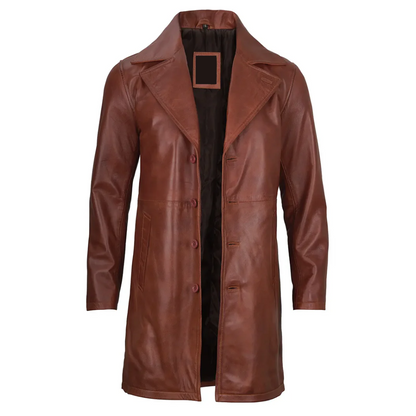 Cognac Wax Artisan Jacket - Distressed Leather Coat