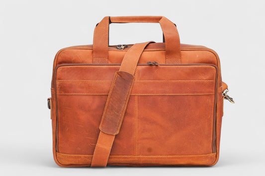 Tan Leather Executive Briefcase