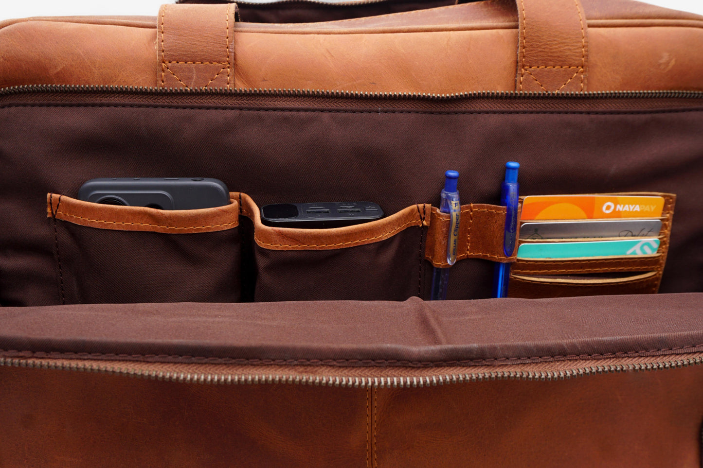 Tan Leather Executive Briefcase