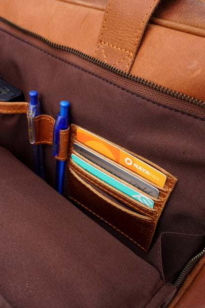 Tan Leather Executive Briefcase