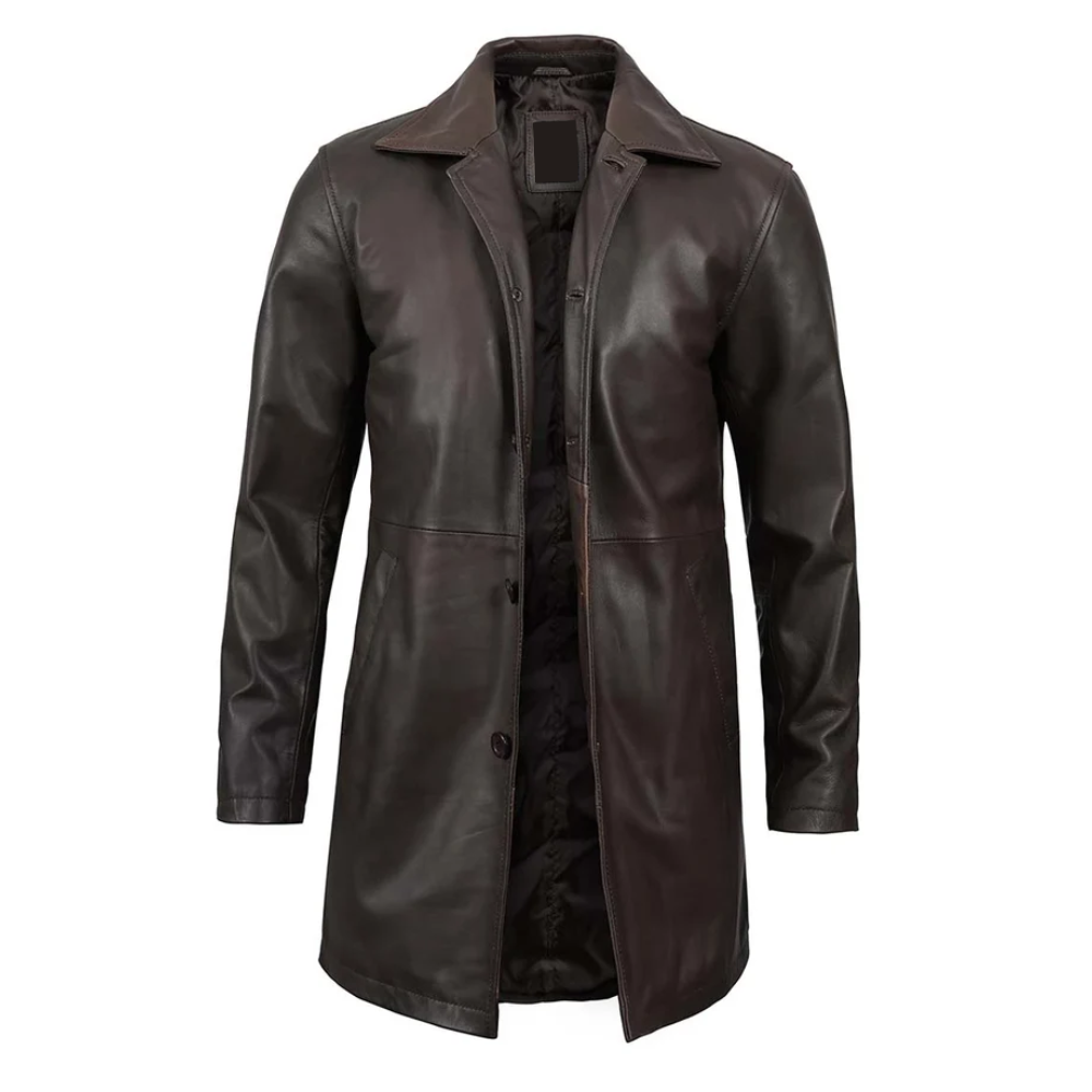 Dark Brown Distressed Legacy Trench Coat