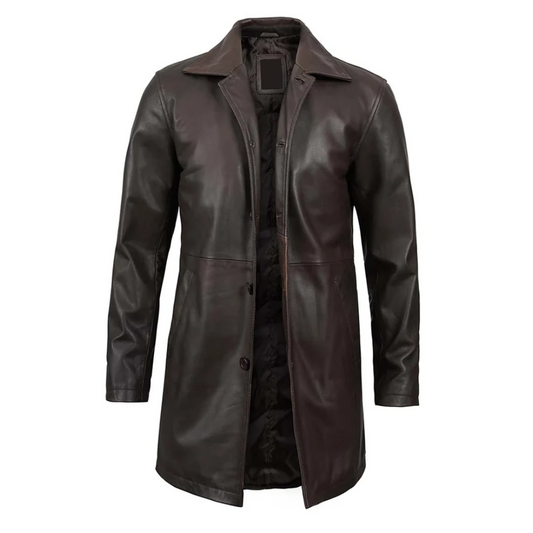 Dark Brown Distressed Legacy Trench Coat