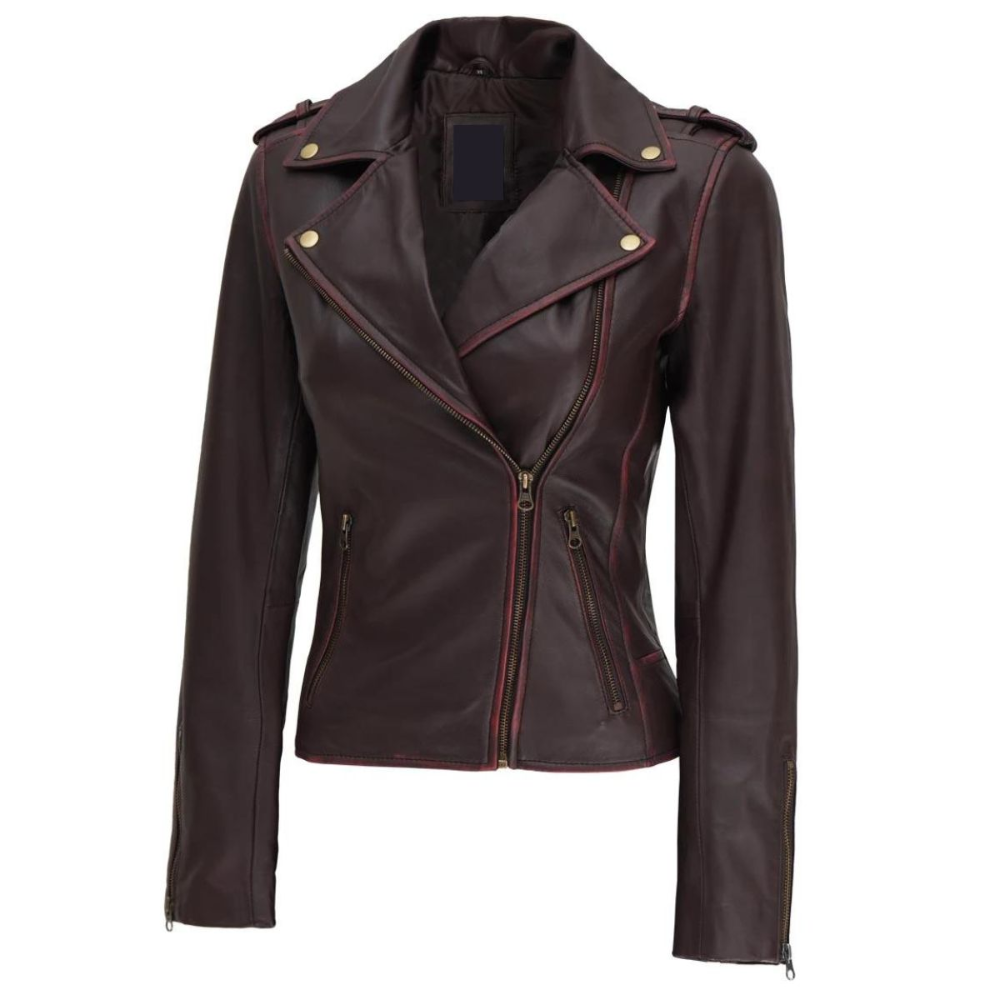 Dark Brown Essence Biker Jacket
