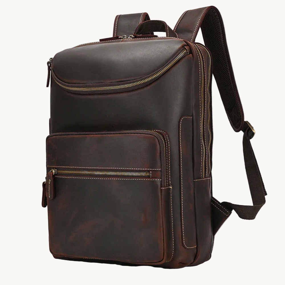 Dark Brown Executive Leather Backpack