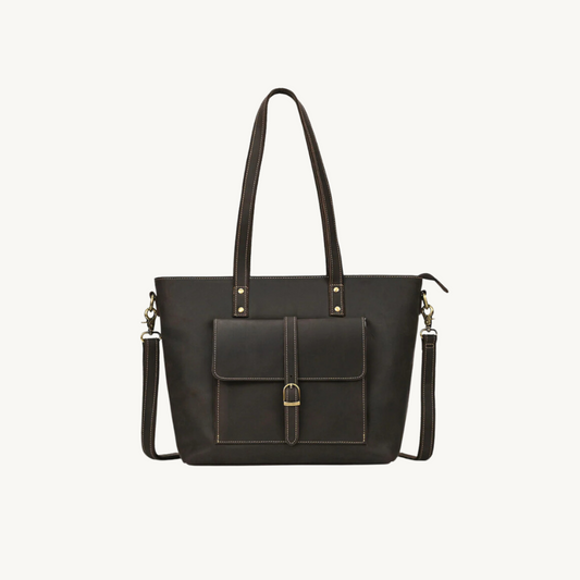 Dark-Brown-Leather-Tote-Bag