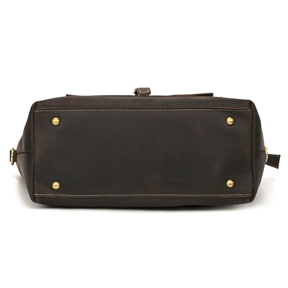 Dark Brown Leather Tote Bag