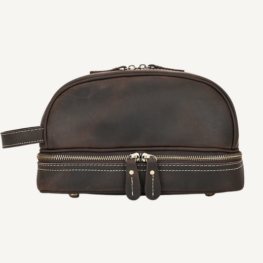 Dark Brown Luxe Toiletry Bag