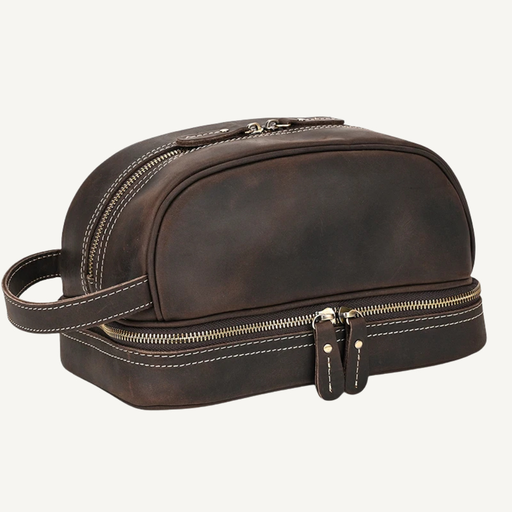 Dark Brown Luxe Toiletry Bag