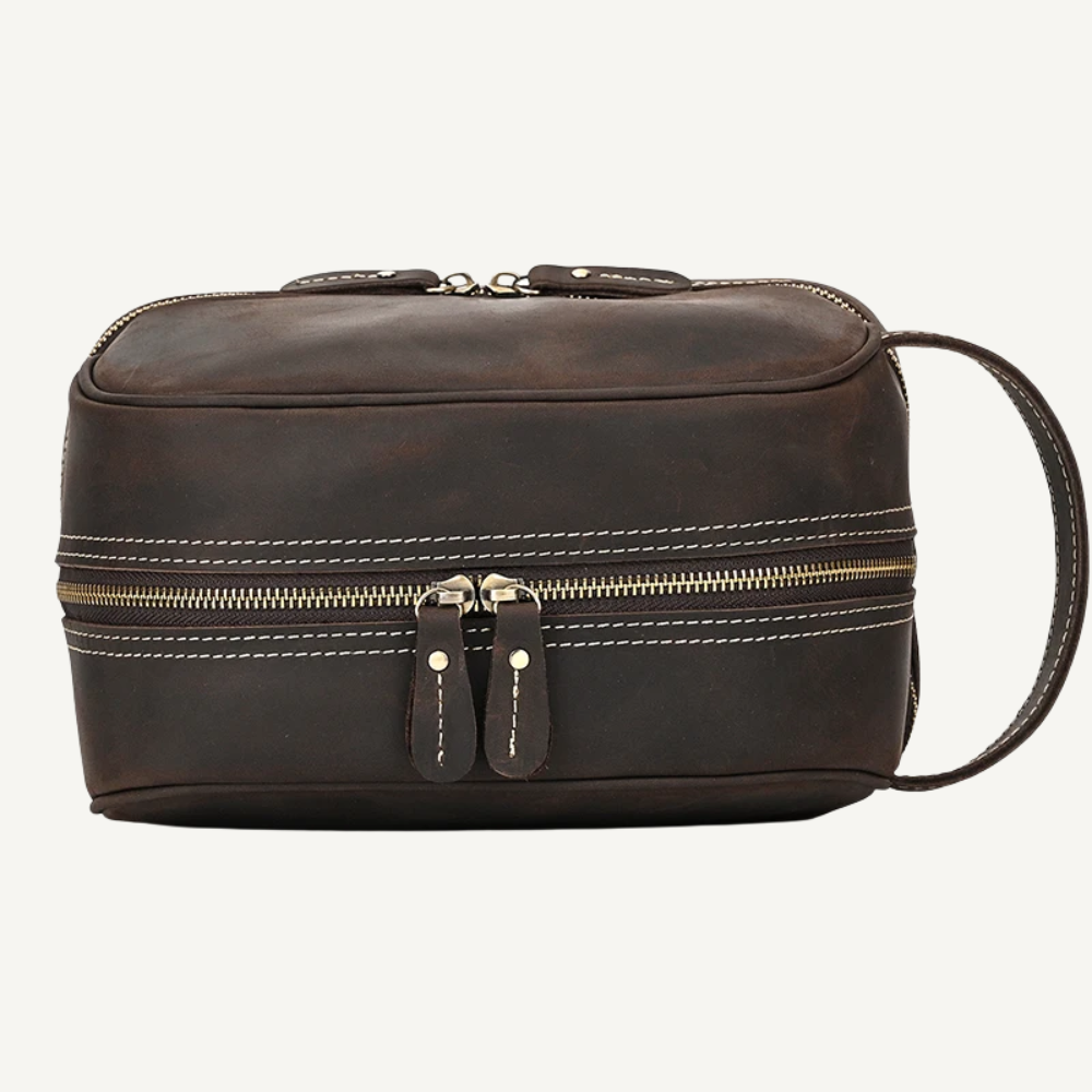 Dark Brown Luxe Toiletry Bag