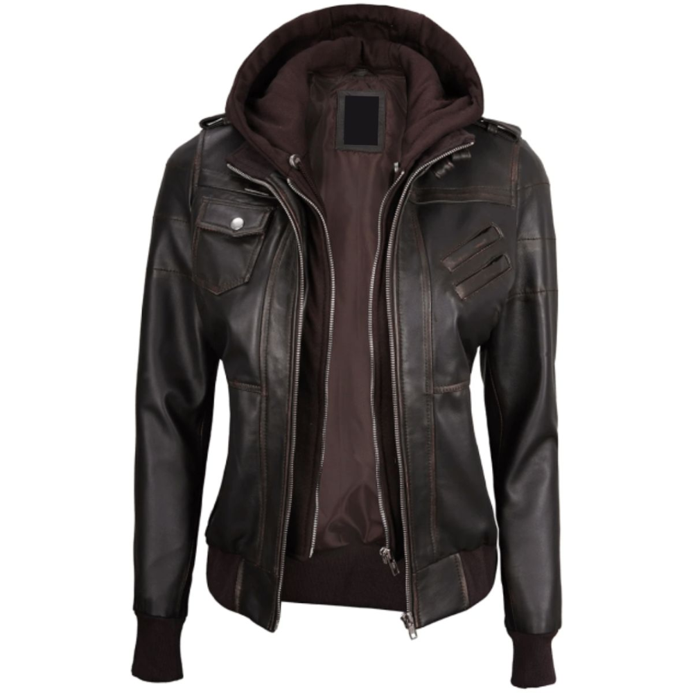 Dark Brown Opulence Hooded Jacket