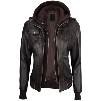 Dark Brown Opulence Hooded Jacket