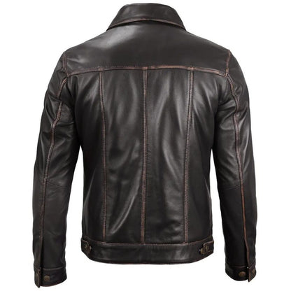 Dark Brown Trucker Nomad Biker Jacket