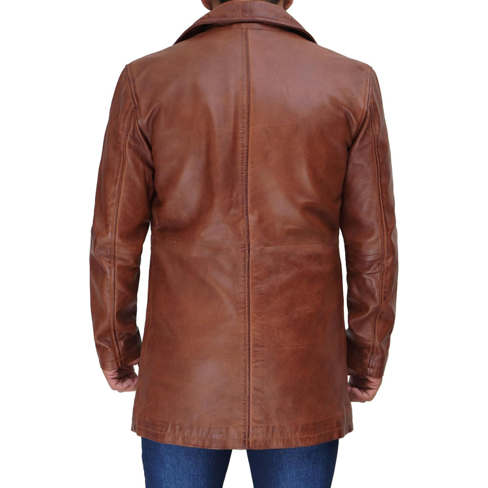 Distressed Brown Wanderer Long Jacket