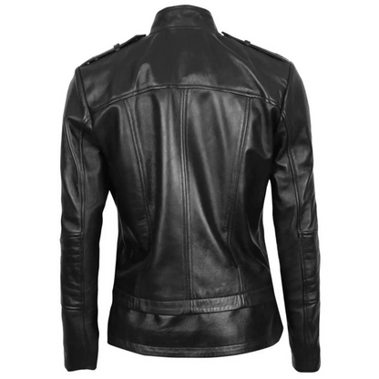 Fitted Black Valor Biker Jacket